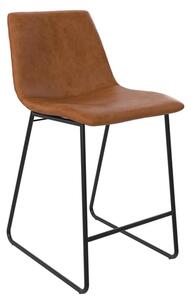 Berlin PU Leather Bar Chair With Black Legs In Caramel Maple