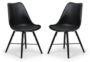 Kaili Dining Chair With Black Seat And Black Legs In Pair