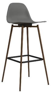 Couplie Plastic Bar Chair With Metal Frame In Grey