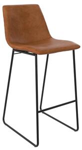 Berlin PU Leather Bar Stool With Black Legs In Caramel Maple