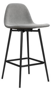 Calving Velvet Bar Chair With Black Metal Legs In Grey