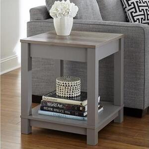 Cameron Wooden Side Table In Grey And Oak