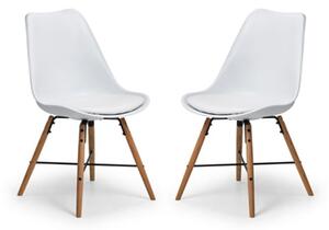 Kaili Dining Chair With White Seat And Oak Legs In Pair