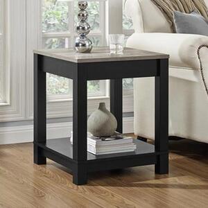 Cameron Wooden Side Table In Black And Oak