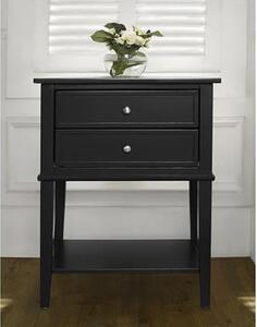 Franklyn Wooden Side Table With 2 Drawers In Black