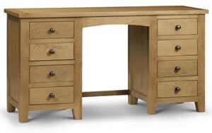 Mabli Twin Pedestal Dressing Table In Waxed Oak