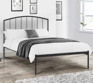 Odelia Metal Double Bed In Satin Grey