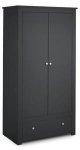 Raddix Wardrobe In Anthracite With 2 Doors And 1 Drawer