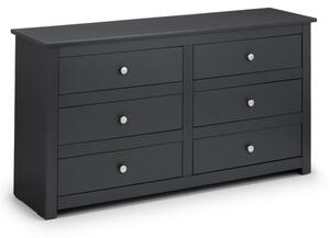 Raddix Wide Chest Of Drawers In Anthracite With 6 Drawers