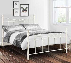 Ranae Metal King Size Bed In Stone White