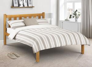 Paquita Solid Pine Double Bed In Low Sheen Lacquer