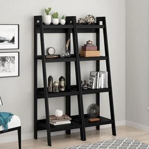 Langore Wooden Bookcase With 8 Shelves In Black