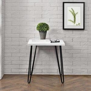 Ojai Wooden Side Table With Black Legs In White