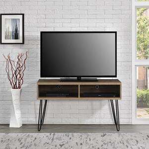 Ojai Wooden TV Stand With Black Legs In Florence Walnut