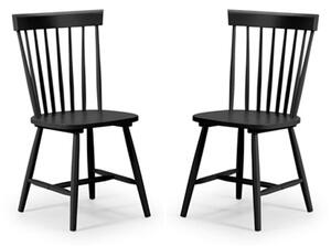 Takiko Black Lacquer Dining Chairs In Pair