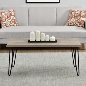 Ojai Wooden Coffee Table With Black Legs In Rustic Oak