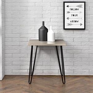 Ojai Wooden Side Table With Black Legs In Rustic Oak