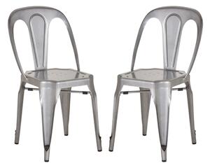 Dschubba Grey Metal Dining Chairs In A Pair