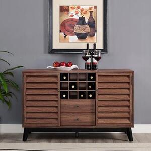 Vega Wooden Drinks Serving Trolley With 2 Doors In Walnut