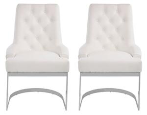 Azaltro Ivory Linen Fabric Dining Chairs In Pair