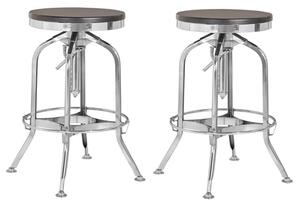 Dschubba Chrome Steel Bar Stools With Ash Wooden Seat In A Pair