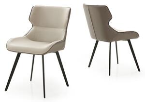 Ancha Stone And Dark Grey Dining Chairs In Pair