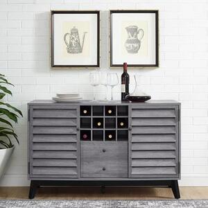 Vega Wooden Drinks Serving Trolley With 2 Doors In Grey Oak