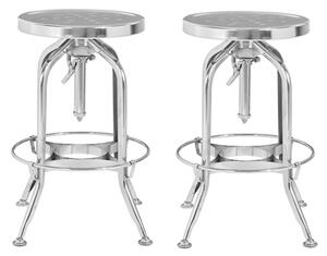 Dschubba Silver Steel Adjustable Stools In A Pair