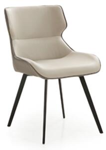 Ancha Dining Chair In Stone And Dark Grey