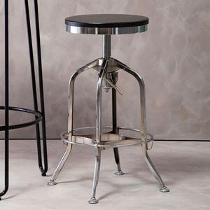 Dschubba Chrome Steel Bar Stool With Ash Wooden Seat