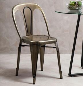 Dschubba Metal Dining Chair In Brass