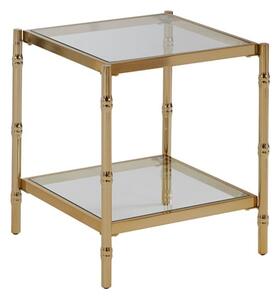 Kensick Square Mirrored Glass Side Table With Gold Frame