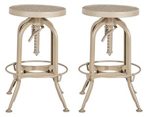 Dschubba Champagne Steel Adjustable Stools In A Pair