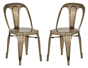 Dschubba Brass Metal Dining Chairs In A Pair