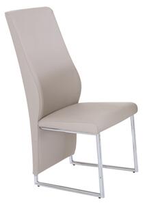 Crystal PU Dining Chair In Champagne With Chrome Legs