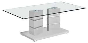 Vigo Glass Coffee Table With Polished Stainless Steel Base