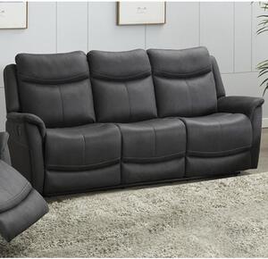 Arizones Fabric 3 Seater Electric Recliner Sofa In Slate