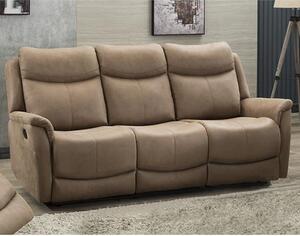 Arizones Fabric 3 Seater Fixed Sofa In Caramel