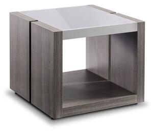 Europa Glass End Table With Smokey Grey Base