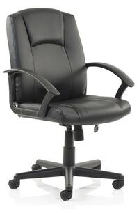 Bella Leather Executive Office Chair In Black With Arms