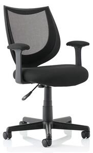 Camden Fabric Mesh Office Chair In Black With Fixed Arms