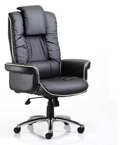 Chelsea Leather Executive Office Chair In Black With Arms