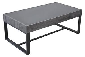 Ellis Glass Coffee Table With Natural Black Legs