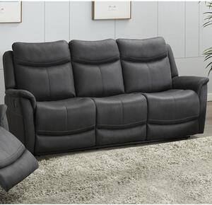 Arizones Fabric 3 Seater Fixed Sofa In Slate