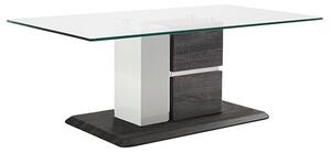 Panama Glass Coffee Table With Dark Grey Wooden Base