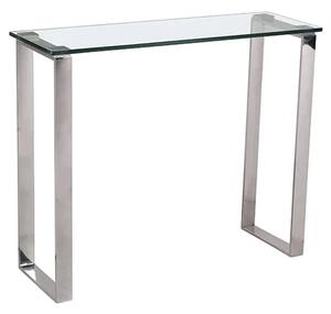 Callison Clear Glass Console Table With Stainless Steel Legs