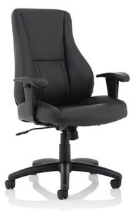 Winsor Leather Office Chair In Black With No Headrest