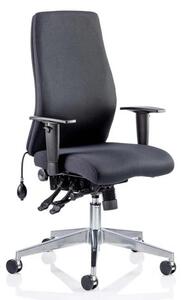 Onyx Ergo Fabric Posture Office Chair In Black With Arms