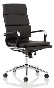 Hawkes Leather Executive Office Chair In Black With Chrome Frame