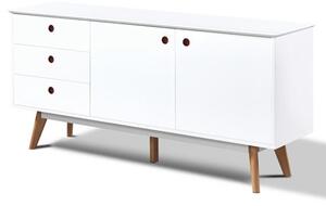 Benecia Wooden Sideboard With 2 Doors And 3 Drawers In White